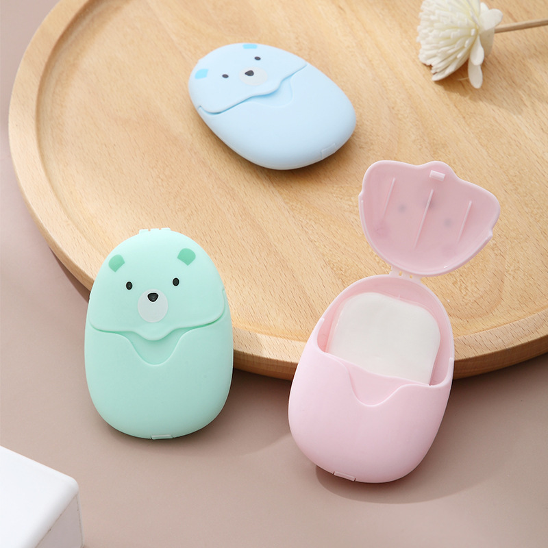 Internet Celebrity 50 PCs Soap Flake Portable Travel Disposable Mini Soap Sheet Hand Washing Tablets Disinfection Sterilization Soap Slice