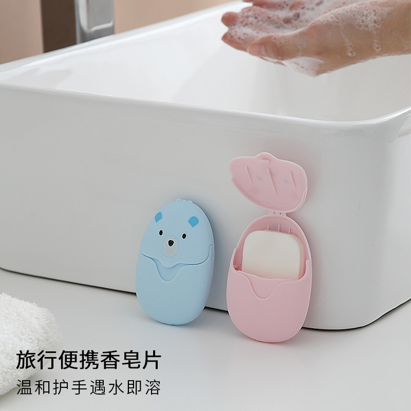 Internet Celebrity 50 PCs Soap Flake Portable Travel Disposable Mini Soap Sheet Hand Washing Tablets Disinfection Sterilization Soap Slice