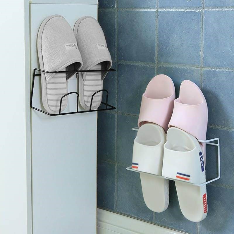 Bathroom Slipper Rack Wall Hanging Bathroom Door Rear Shoe Rack Small Shoe Rack Punch-Free Dormitory Toilet Shoe Storage Fantastic
