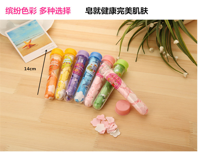 Portable Disposable Soap Slice Hand Washing Soap Sheet Soap Flake Travel Bottle Handwashing Paper Test Tube Flower Soap