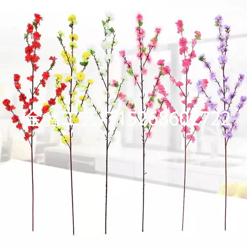 Artificial Cherry Spring Plum Peach Blossom Branch Silk Flower Tree Decor