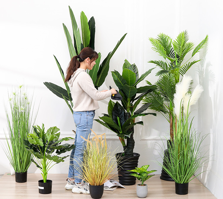 Imitative Tree Artificial Plant Bonsai Nordic Large Ravenala Bird of Paradise Domestic Ornaments Fake Green Plant Potted Plants