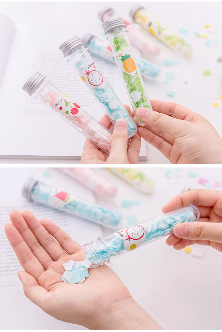 Portable Outdoor Hand Washing Soap Sheet Soap Flake Travel Bottle Handwashing Paper Test Tube Pattern Disposable Soap Slice
