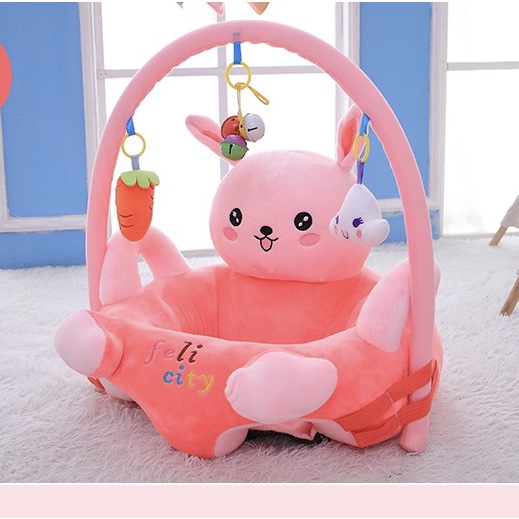 Cartoon Baby Learning Seat Infant Safety Small Chair Portable Children&#039;s Sofa Plush Toy Bell Puzzle