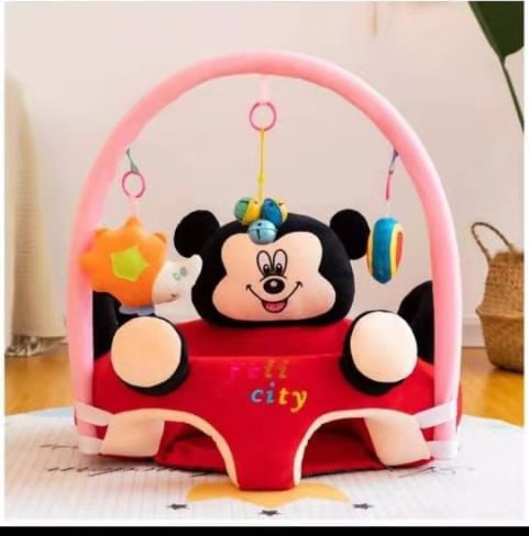 Cartoon Baby Learning Seat Infant Safety Small Chair Portable Children&#039;s Sofa Plush Toy Bell Puzzle