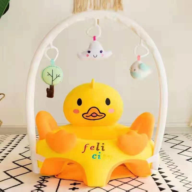Cartoon Baby Learning Seat Infant Safety Small Chair Portable Children&#039;s Sofa Plush Toy Bell Puzzle