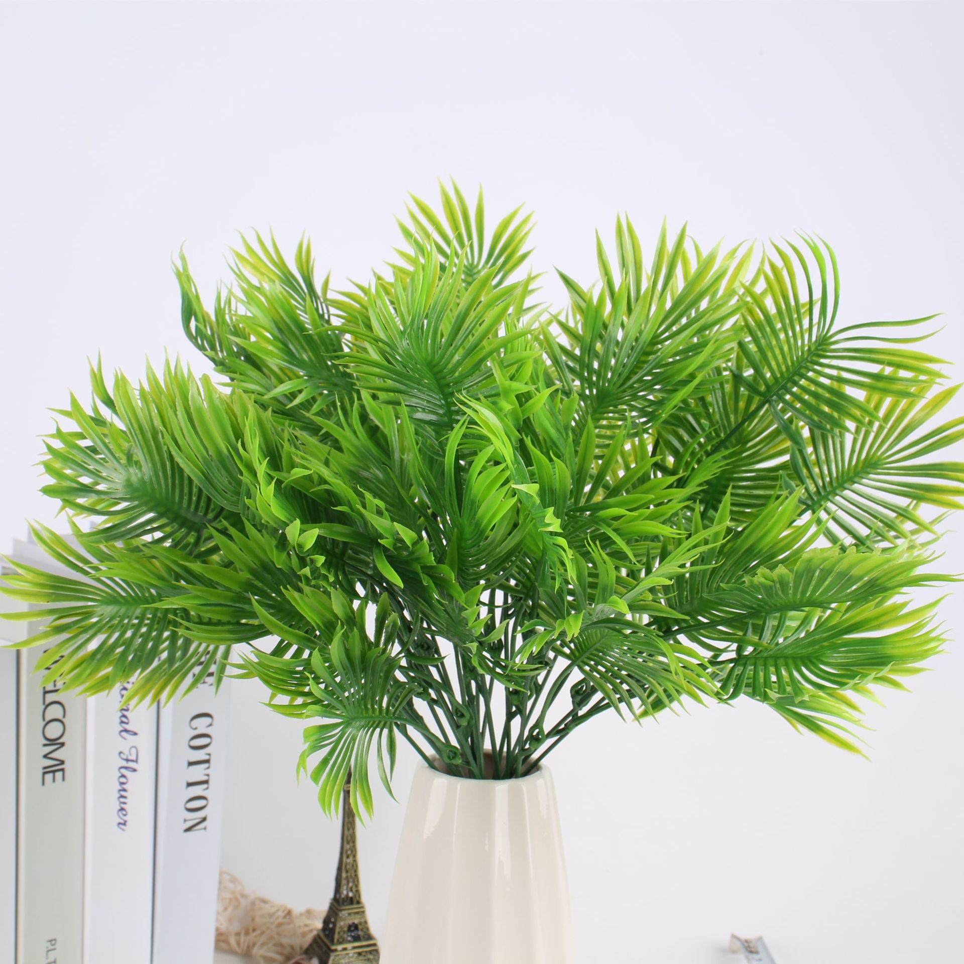 Artificial Green Color Plant Wall Ornamental Flower Fan Leaf Tree Artificial Flower Silk Flower Engineering Gardening Decoration Props Flower
