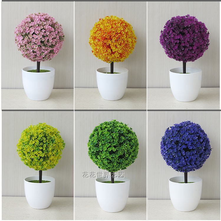 Artificial plant small potted plant small tree grass bulb bonsai home living room desktop decorations small decorations set