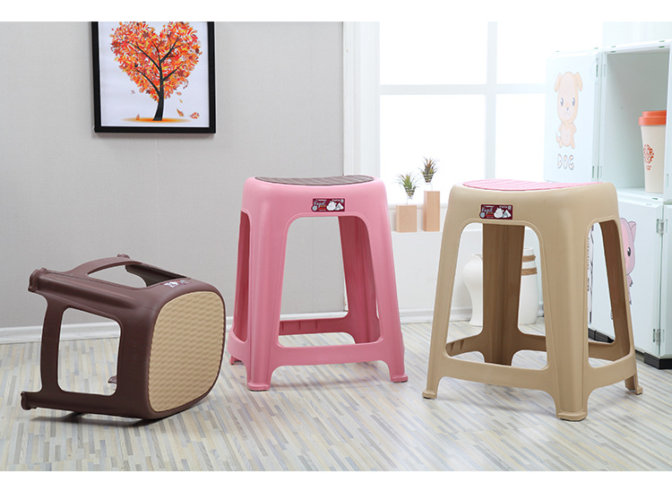 Thickened plastic stool for home/bar chair adult dining chair large square stool high stool plastic stool