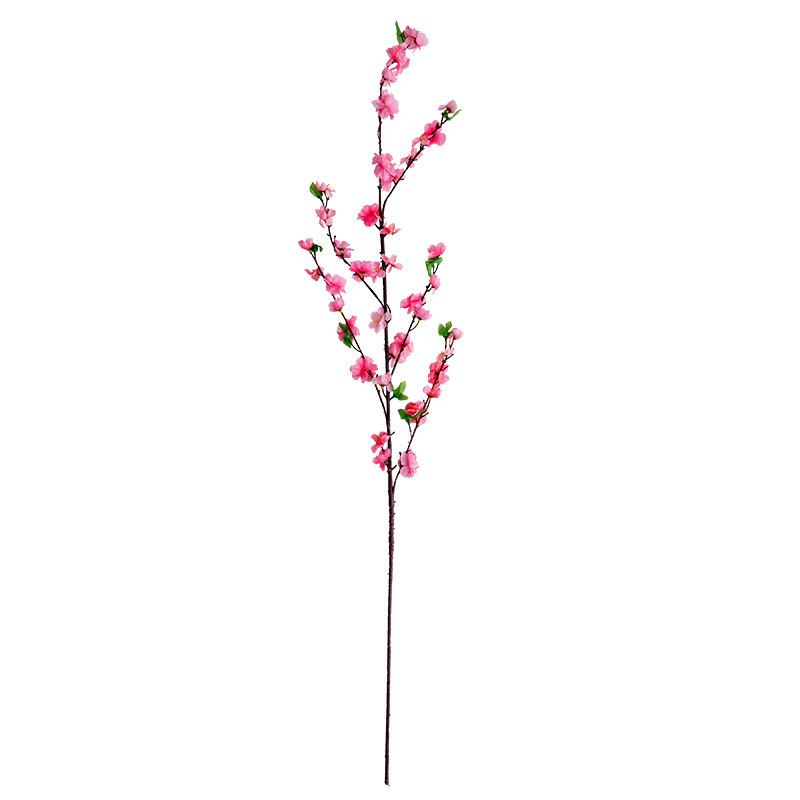 Factory Wholesale Decoration Raw Silk Artificial Flower Artificial Peach Tree Ornamental Flower 6-Branch Artificial Peach Blossom