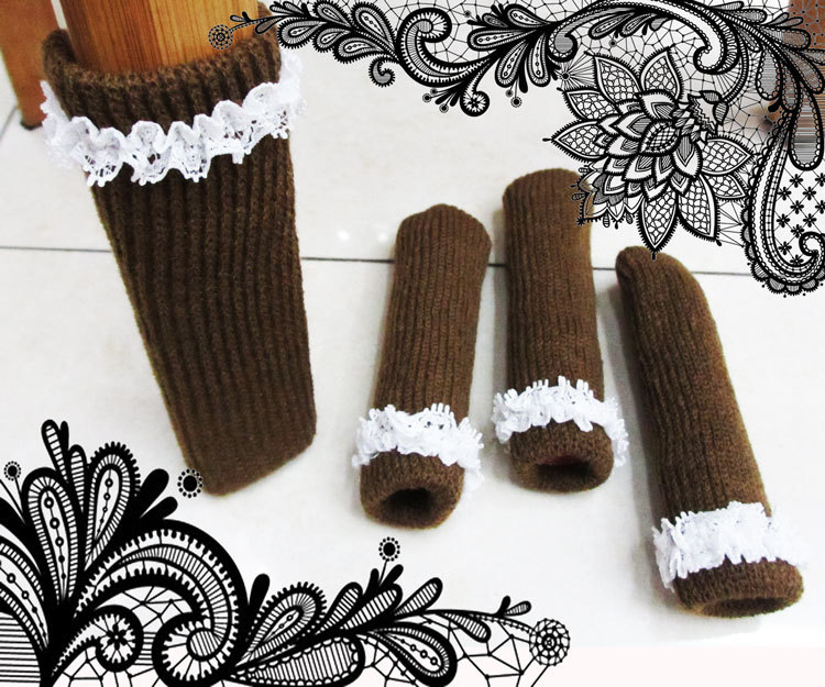 Knitted lace table foot set foot / chair / table / chair pad foot cover protective cover / desk legs and chairs mat