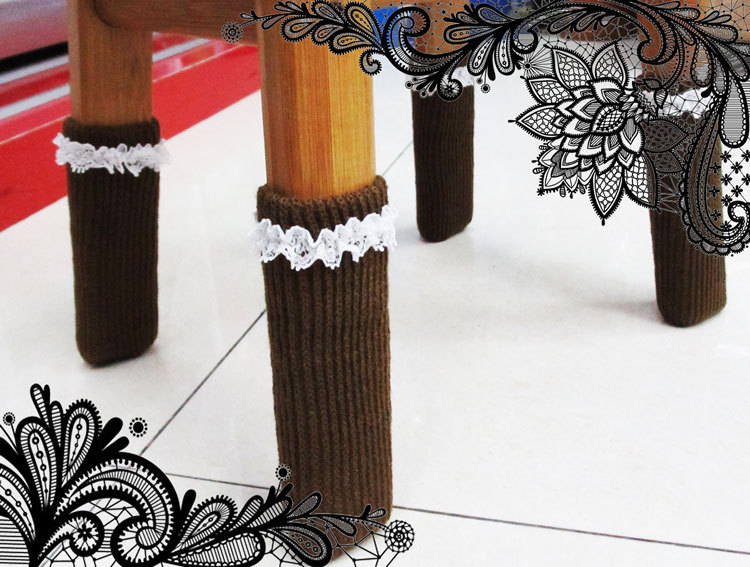 Knitted lace table foot set foot / chair / table / chair pad foot cover protective cover / desk legs and chairs mat