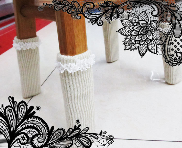 Knitted lace table foot set foot / chair / table / chair pad foot cover protective cover / desk legs and chairs mat
