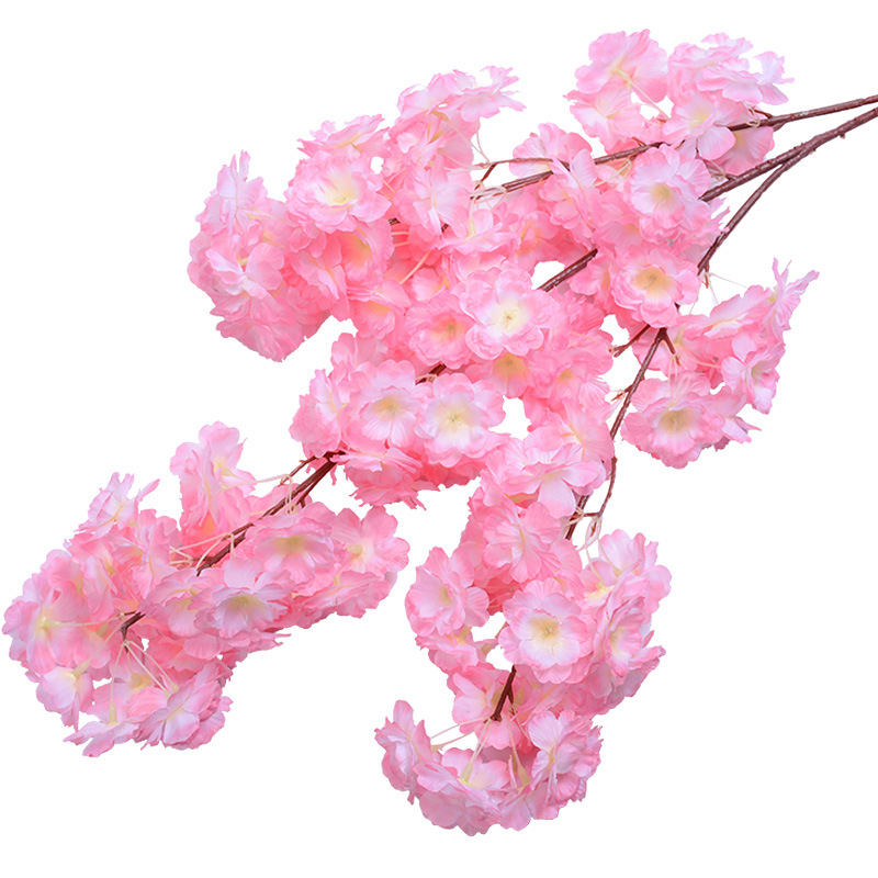 Artificial Flower Cherry Twig Wedding Ceiling Decoration Bouquet Fake Flower Rattan and Vine Plastic Flowers Cherry Tree Factory Wholesale