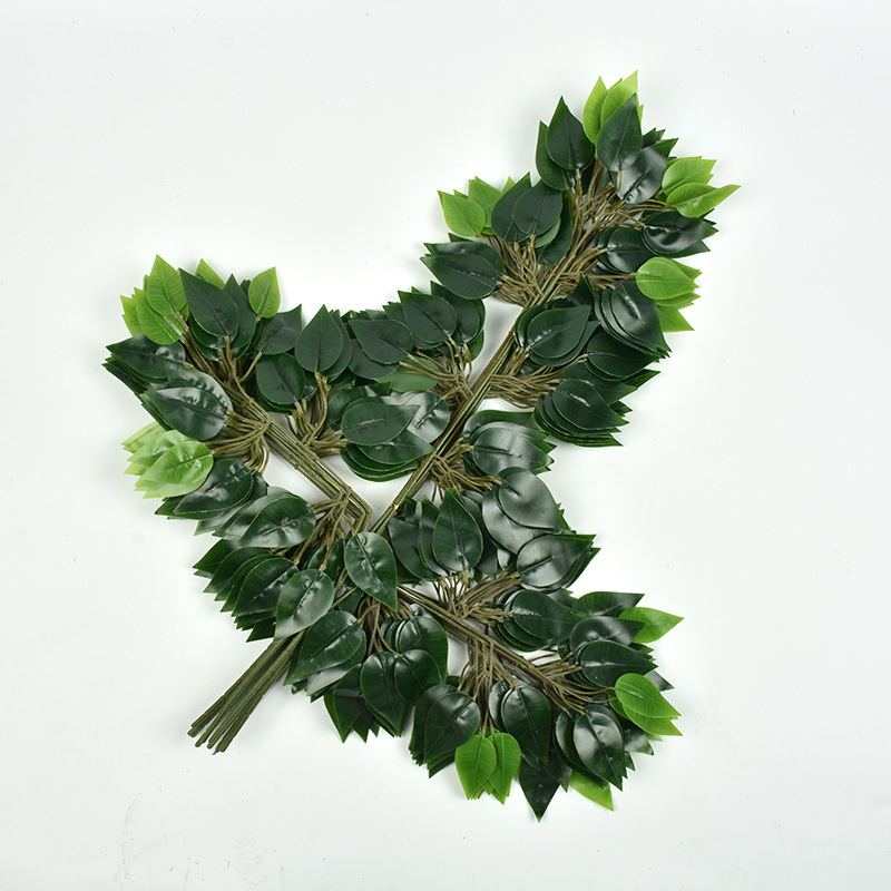 Artificial Banyan Leaves Ginkgo Leaf Maple Leaf Wholesale Imitate Leaves Fake Tree Leaves Plastic Wedding Ceremony Green Leaf Decoration