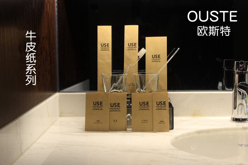 Ouste Hotel Club Home Disposable Toothbrush Toothpaste Soft Wool Kraft Paper Tooth-Cleaners Set