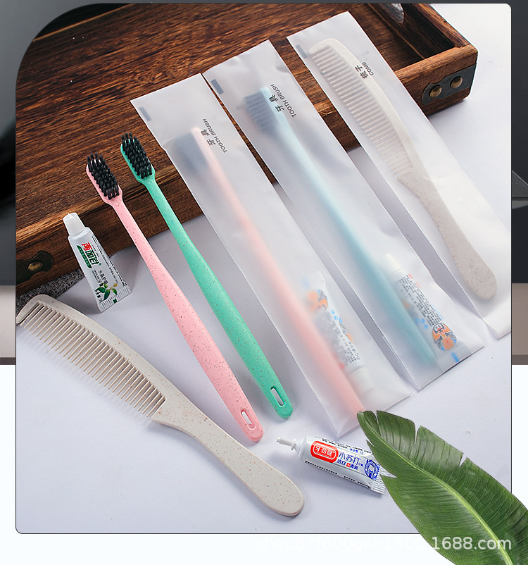 Disposable Toothbrush with Toothpaste Hotel Dedicated Hotel Toiletry Set B &amp; B Soft Hair Tooth-Cleaners Double-Sided Needle