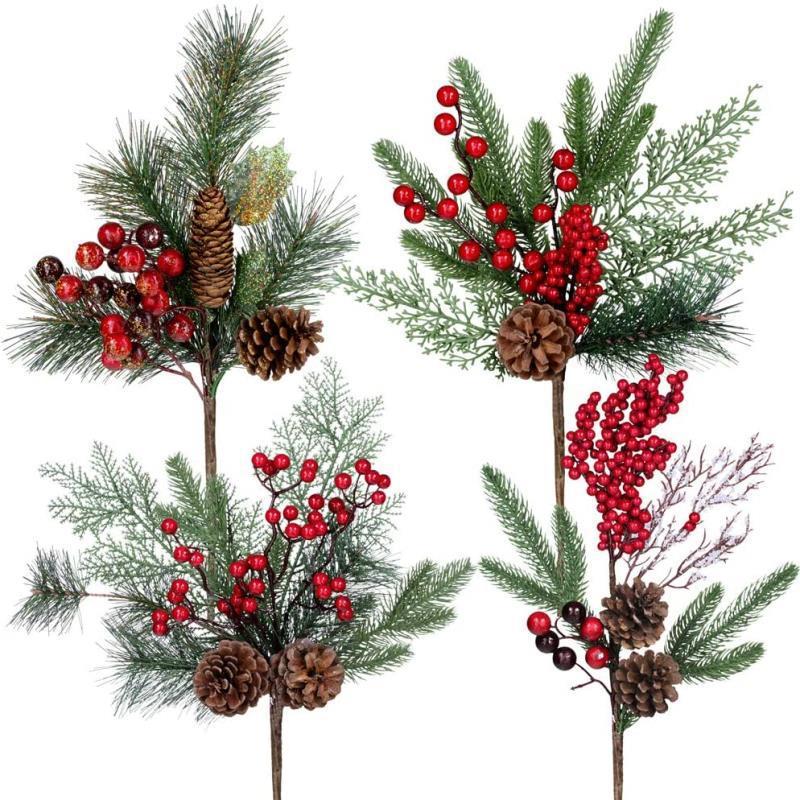 Christmas Decoration Bouquet DIY Garland Christmas Tree Matching Holiday Window Bar Scene Artificial Pine Cones Accessories