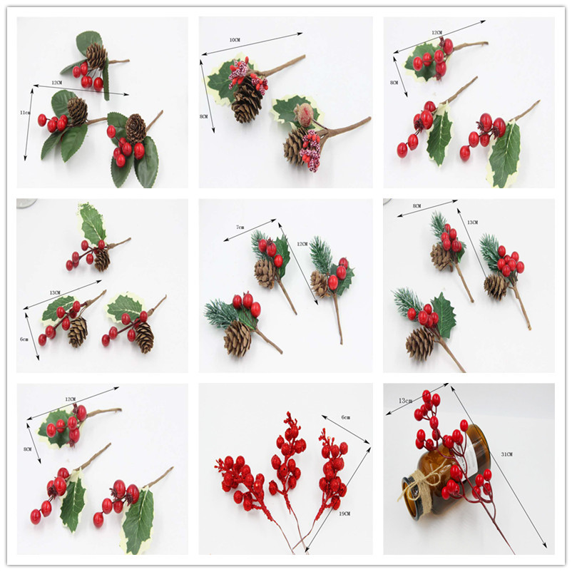 Christmas Decoration Bouquet DIY Garland Christmas Tree Matching Holiday Window Bar Scene Artificial Pine Cones Accessories
