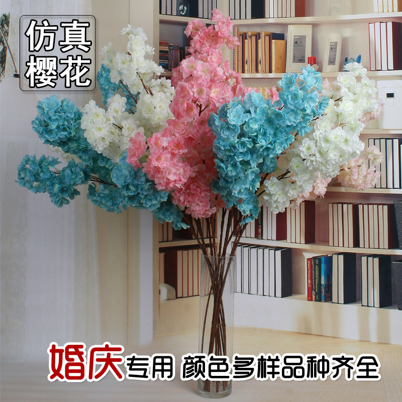 Simulation Cherry Blossom Wedding Encryption Artificial Cheery Branch Wholesale Studio Decoration Cherry Tree Cherry Blossom Arch Cherry Blossom