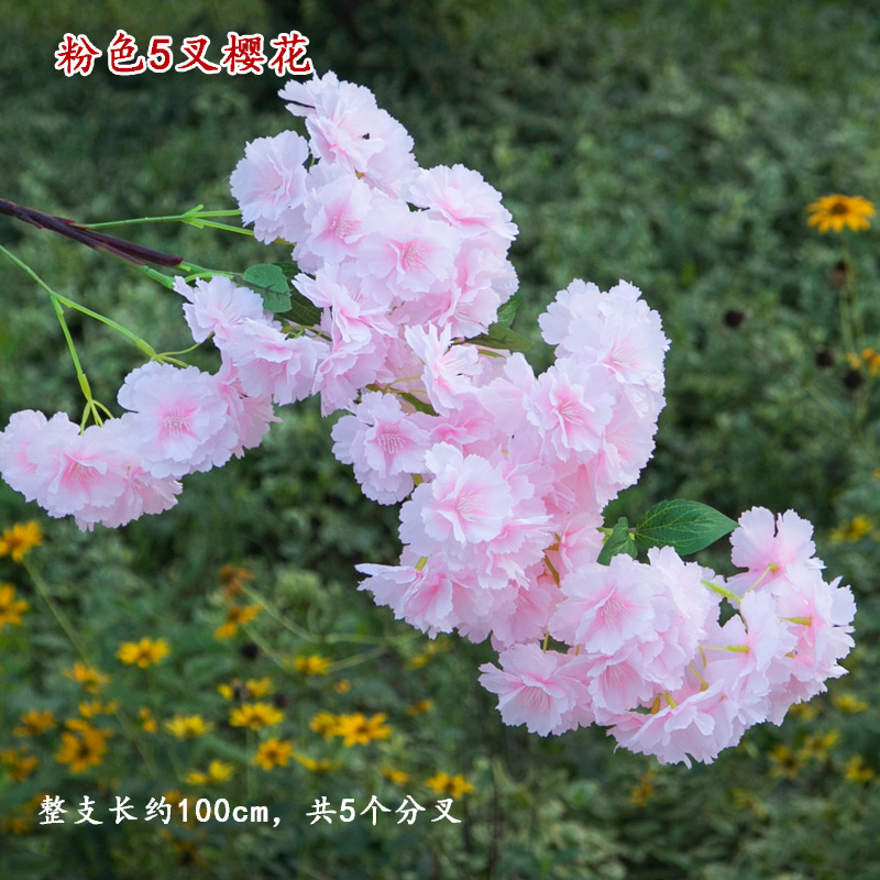 Simulation Cherry Blossom Wedding Encryption Artificial Cheery Branch Wholesale Studio Decoration Cherry Tree Cherry Blossom Arch Cherry Blossom