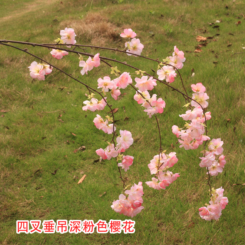 Simulation Cherry Blossom Wedding Encryption Artificial Cheery Branch Wholesale Studio Decoration Cherry Tree Cherry Blossom Arch Cherry Blossom