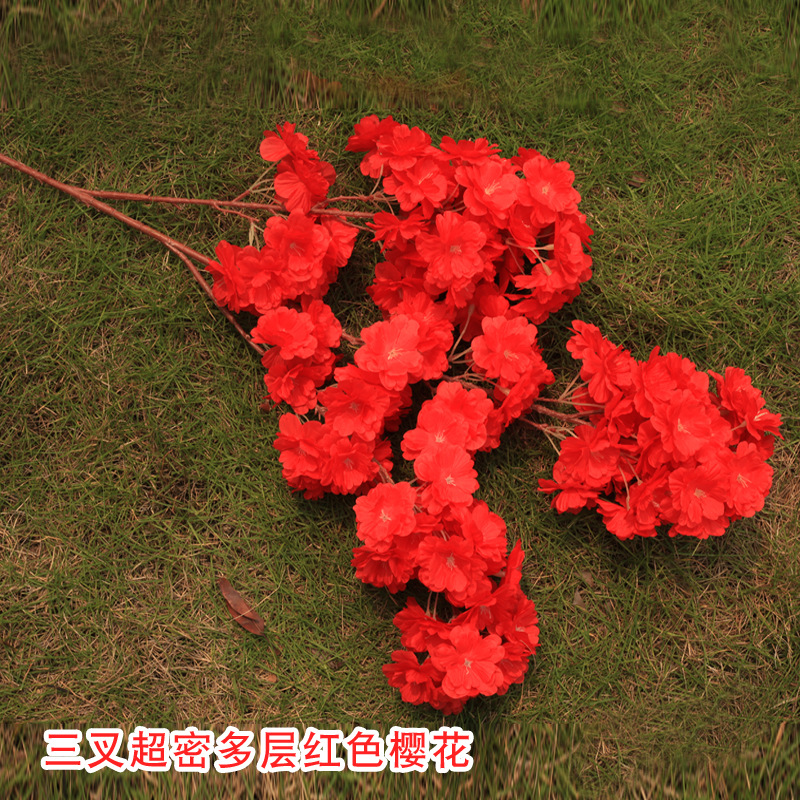 Simulation Cherry Blossom Wedding Encryption Artificial Cheery Branch Wholesale Studio Decoration Cherry Tree Cherry Blossom Arch Cherry Blossom
