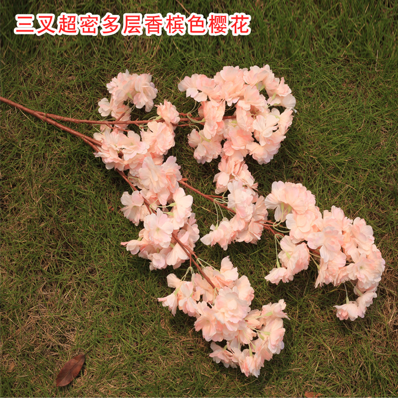Simulation Cherry Blossom Wedding Encryption Artificial Cheery Branch Wholesale Studio Decoration Cherry Tree Cherry Blossom Arch Cherry Blossom