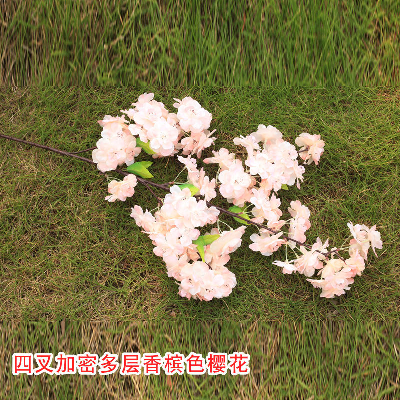 Simulation Cherry Blossom Wedding Encryption Artificial Cheery Branch Wholesale Studio Decoration Cherry Tree Cherry Blossom Arch Cherry Blossom