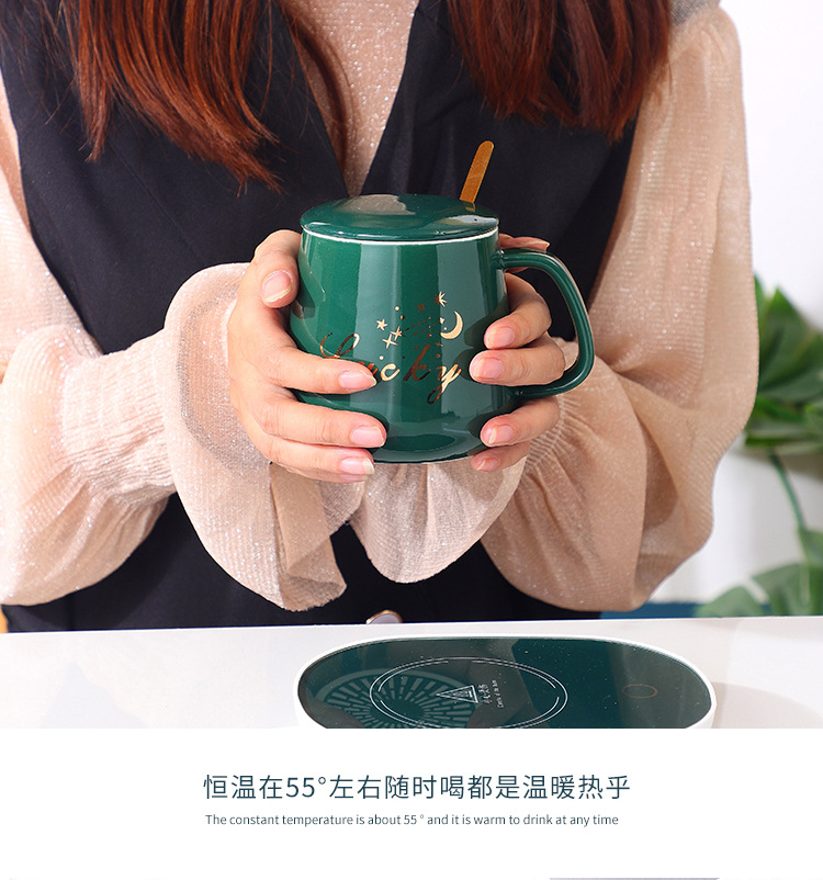 55 Degrees Thermal Cup Ceramic Coffee Cup Warm Cup Smart Heating Coaster Warm-Keeping Water Cup Base Hot Milk Logo 55 Degrees Thermal Cup Ceramic Coffee Cup Warm Cup Smart Heating Coaster Warm-Keeping Water Cup Base Hot Milk Logo