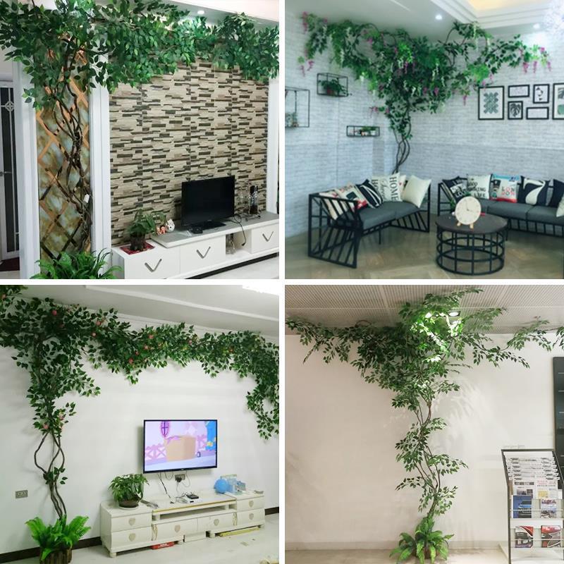 Artificial Cherry Blossom Peach Tree Rattan Wedding Wedding New Year Wall Decoration Fake Trees Green Leaf Vine Decorative Pipe Artificial Cherry Blossom Peach Tree Rattan Wedding Wedding New Year Wall Decoration Fake Trees Green Leaf Vine Decorative Pipe