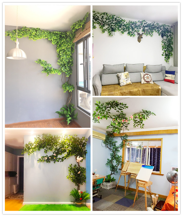 Artificial Cherry Blossom Peach Tree Rattan Wedding Wedding New Year Wall Decoration Fake Trees Green Leaf Vine Decorative Pipe Artificial Cherry Blossom Peach Tree Rattan Wedding Wedding New Year Wall Decoration Fake Trees Green Leaf Vine Decorative Pipe