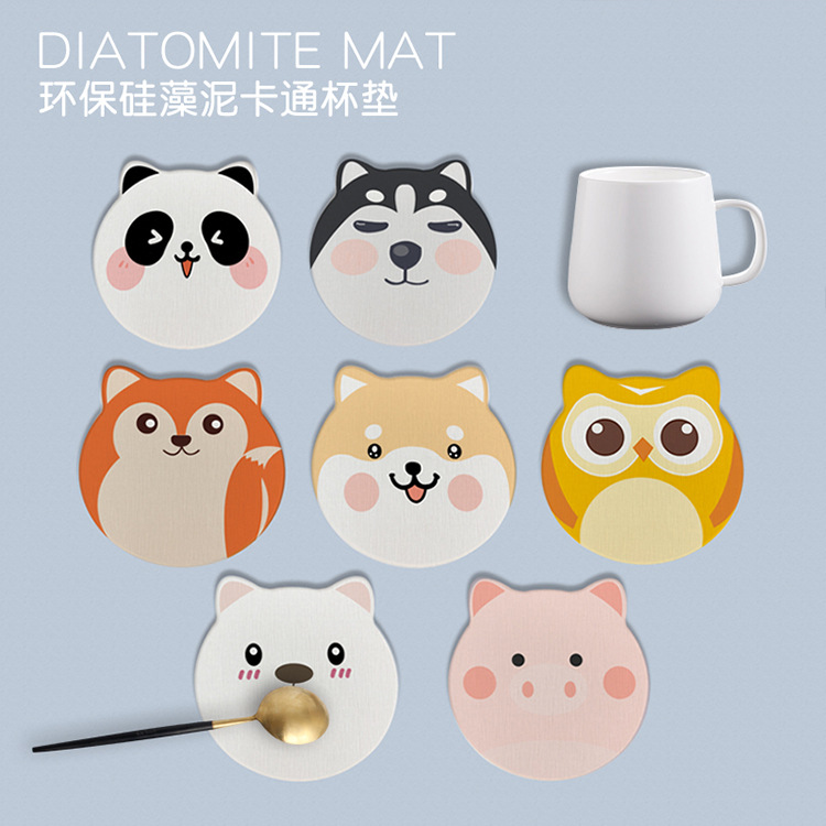 Japanese Style Diatomite Coaster Hydrophilic Pad Heat Insulation Square Diatom Ooze Teacup Mat Fresh Literary Creativity Coffee Cup Mat