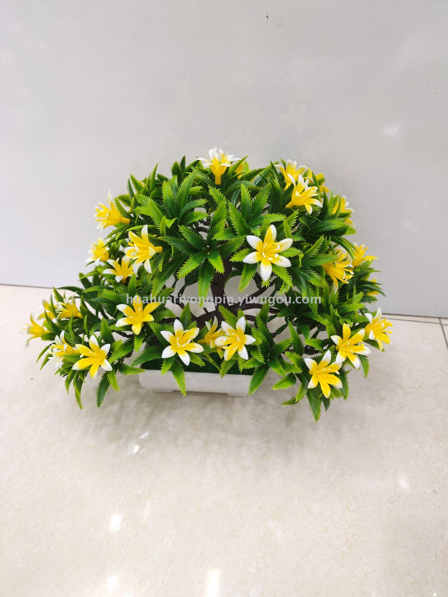 New spring series lily trident tree imitation flower artificial plant plastic flower spray paint color bending rod decoration
