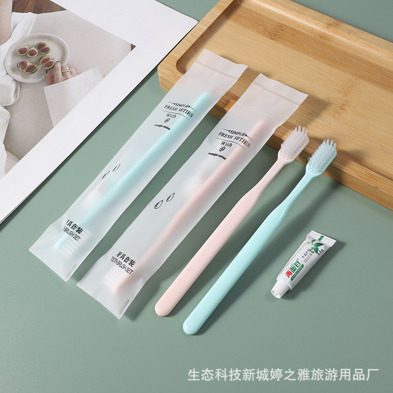 Hotel Hotel Disposable Toothbrush Toothpaste Toiletry Set B & B Inn Soft Hair Tooth-Cleaners Two-in-One