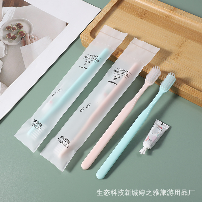 Hotel Hotel Disposable Toothbrush Toothpaste Toiletry Set B & B Inn Soft Hair Tooth-Cleaners Two-in-One