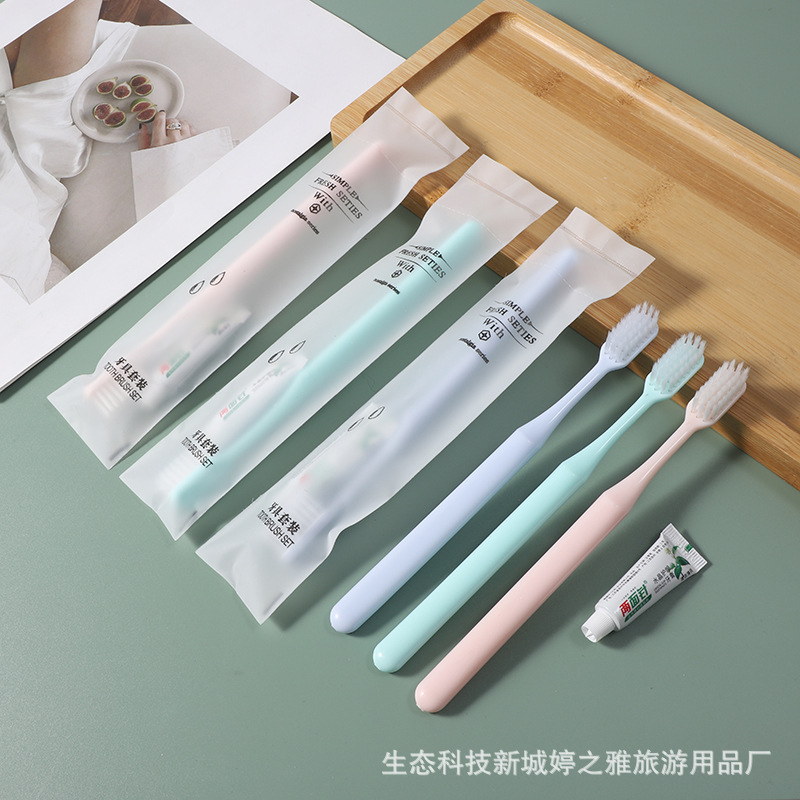 Hotel Hotel Disposable Toothbrush Toothpaste Toiletry Set B & B Inn Soft Hair Tooth-Cleaners Two-in-One