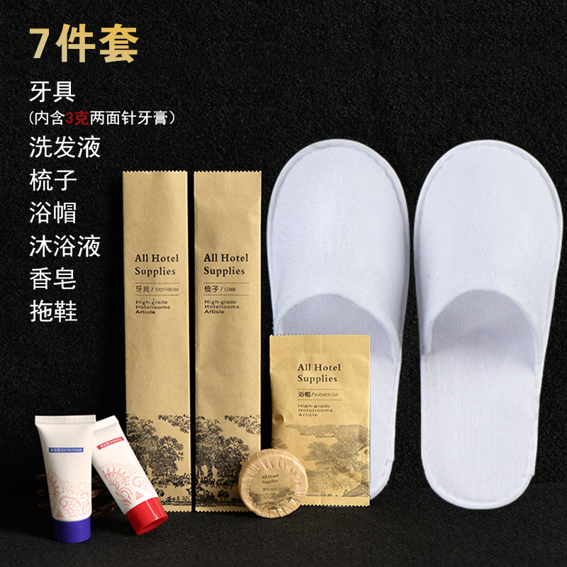 High-End Hotel Disposable Toiletries Full Set Custom B &amp; B Hotel Tooth-Cleaners Toothbrush Toothpaste 2-in-1 Package