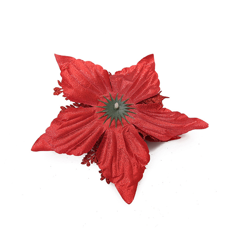 Big Pointed Corner Christmas plus Flower Circumference Christmas Tree Matching Products Wholesale 18cm Plastic Three-Dimensional Christmas Decoration Artificial Flower
