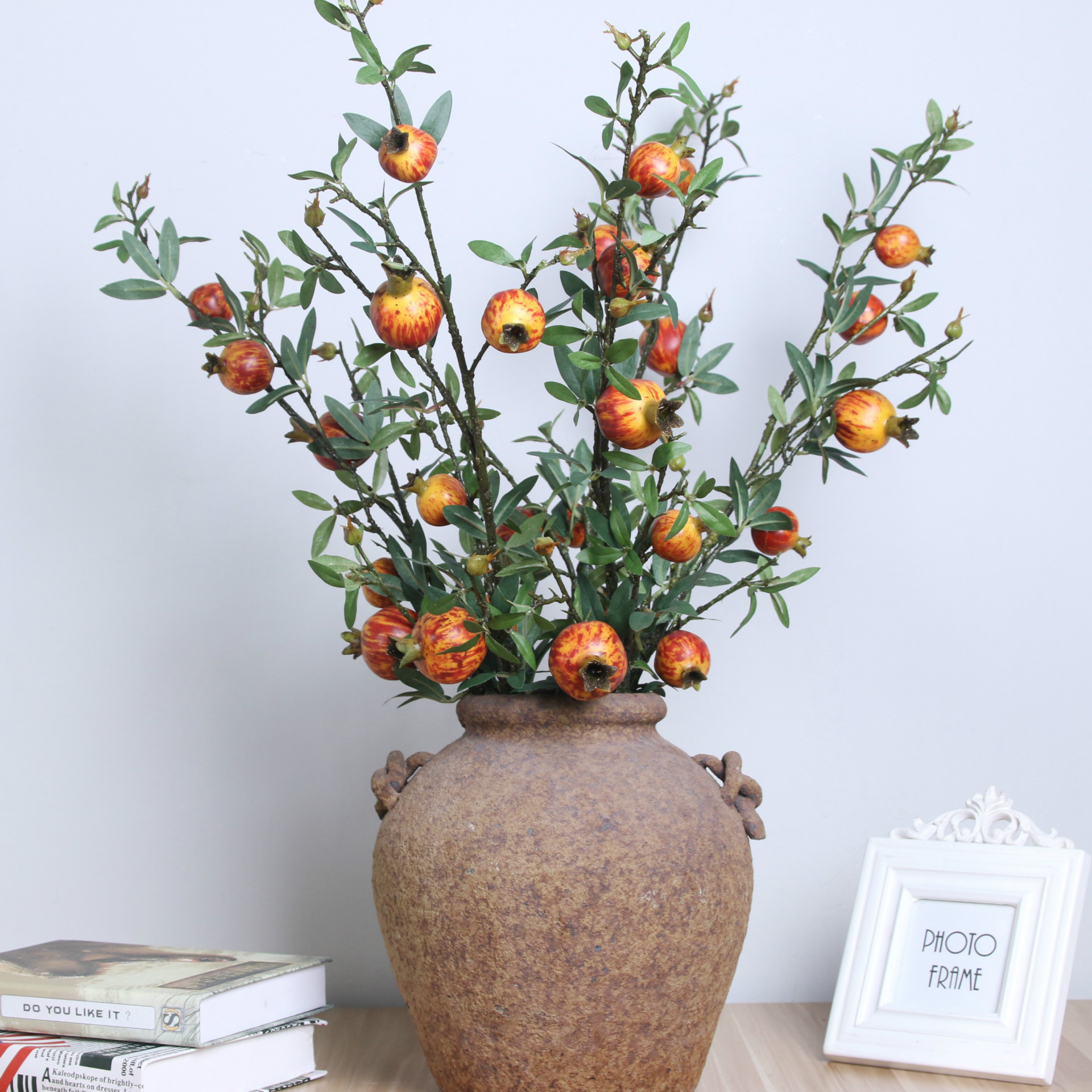 Artificial plant 6 pomegranate tree branches at home sitting room vase decoration interior decoration fake flowers a substitute hair