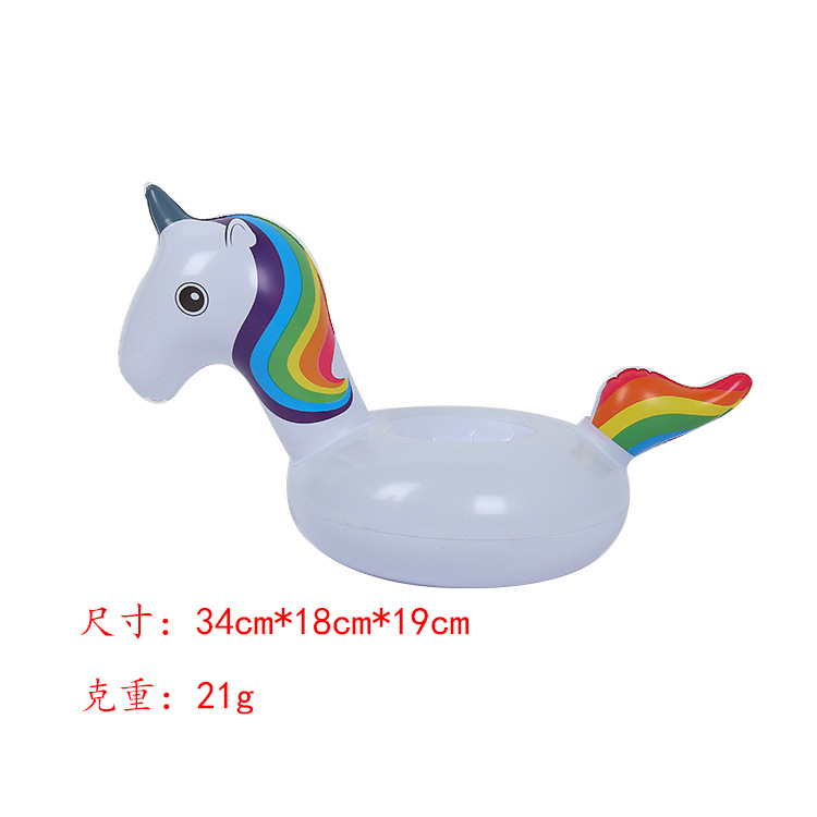 Spot PVC Inflatable Unicorn Cup Holder Flamingo Coaster Inflatable Water Floating Beverage Cup Holder Cup Holder