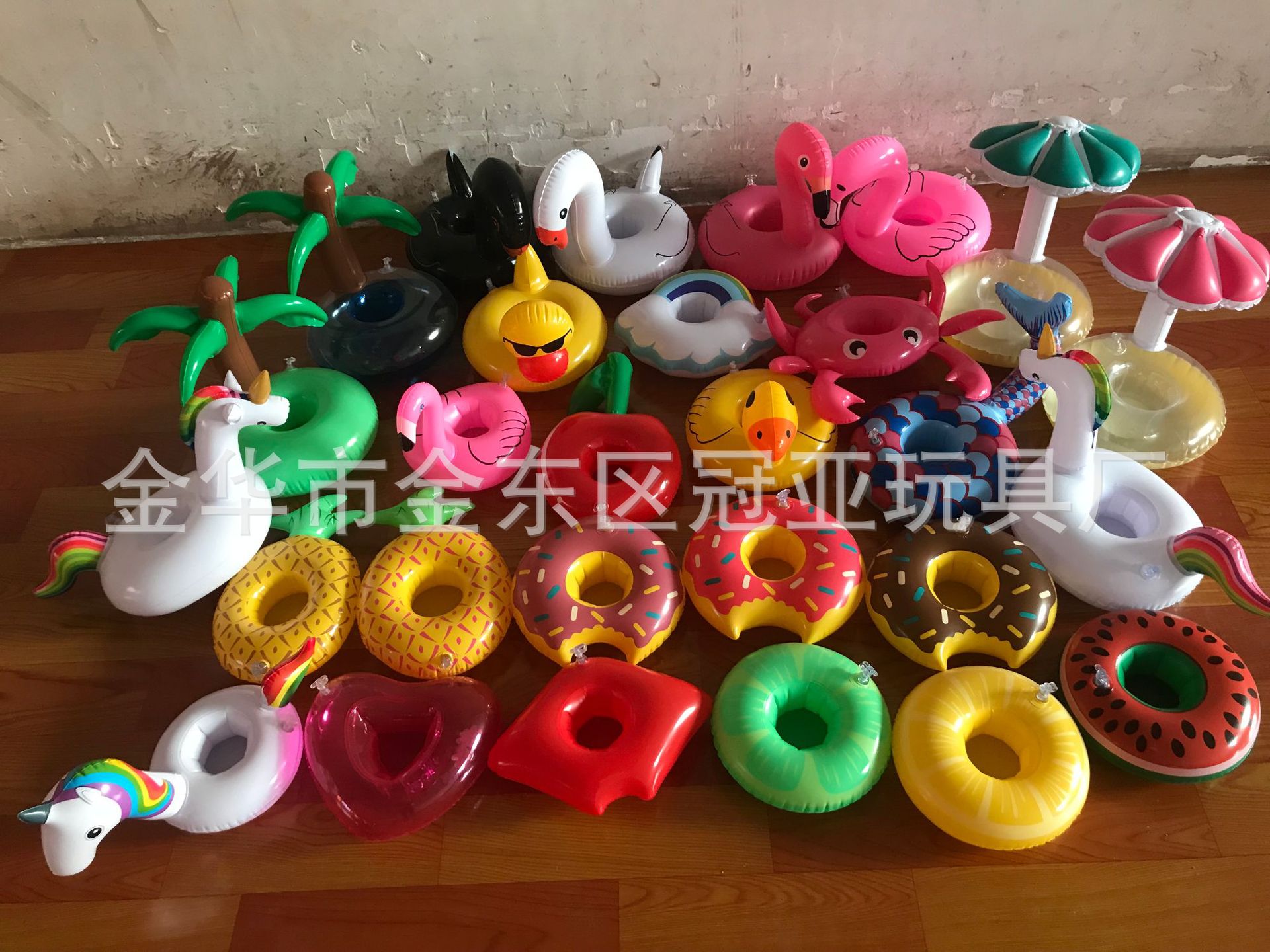 Spot PVC Inflatable Unicorn Cup Holder Flamingo Coaster Inflatable Water Floating Beverage Cup Holder Cup Holder