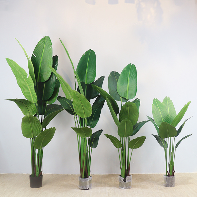 Factory Wholesale Simulation Plant Nordic Bonsai Artificial Artificial Flower Tree Indoor Large Bonsai Simulation Green Plant Ravenala