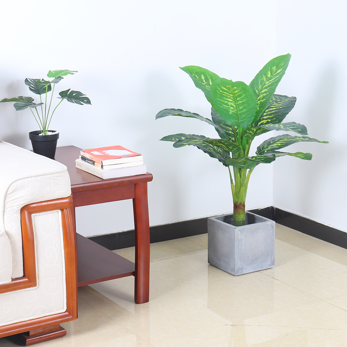 Decorations Artificial Green Plant Plastic Fortune Tree Alocasia Macrorrhiza Sunflower Evergreen Small Potted Plant