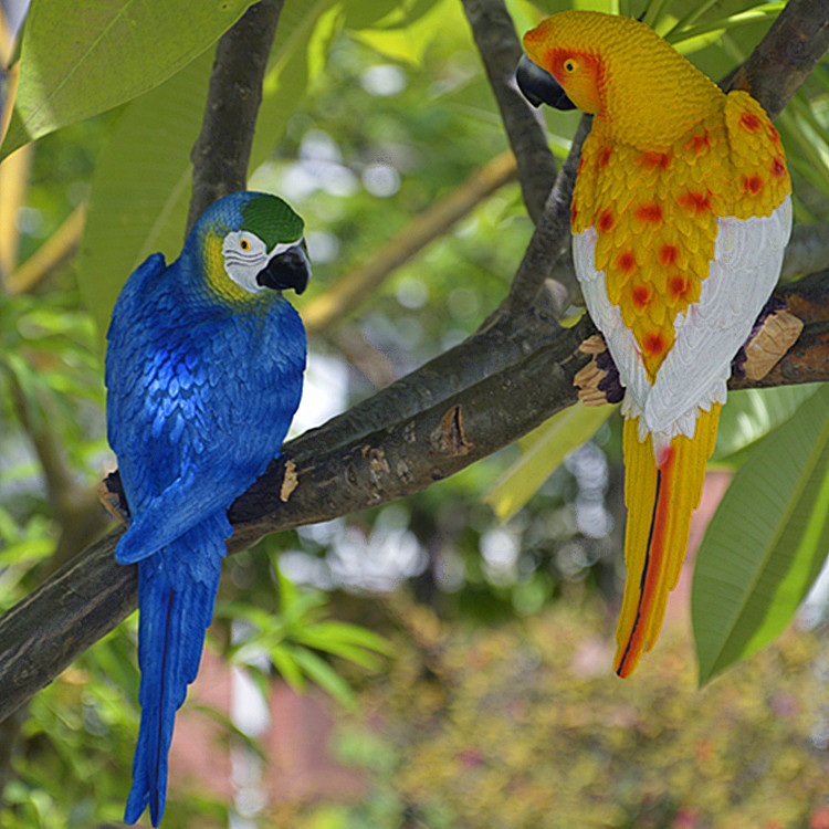 Artificial Wall Hanging Parrot Tree Wall Hanging Tree Decorations Crafts Bird Model Cross-Border Amazon