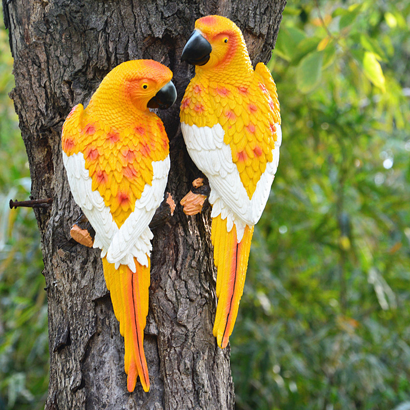 Artificial Wall Hanging Parrot Tree Wall Hanging Tree Decorations Crafts Bird Model Cross-Border Amazon