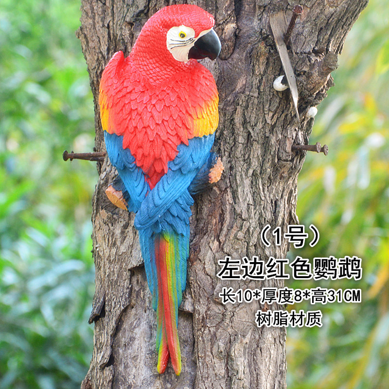 Artificial Wall Hanging Parrot Tree Wall Hanging Tree Decorations Crafts Bird Model Cross-Border Amazon