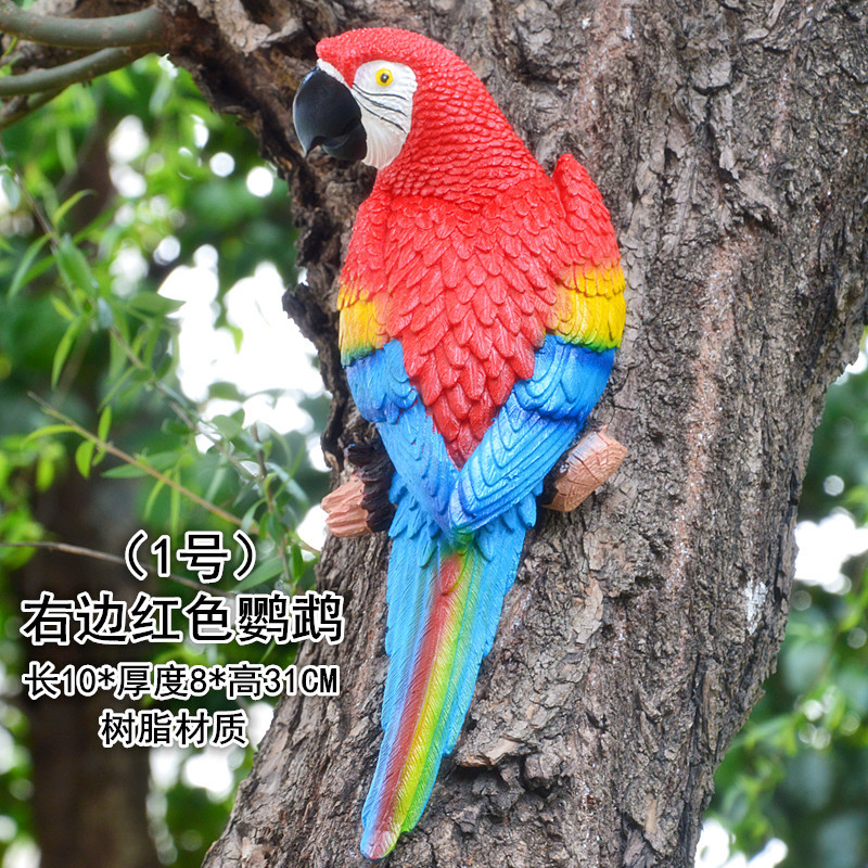 Artificial Wall Hanging Parrot Tree Wall Hanging Tree Decorations Crafts Bird Model Cross-Border Amazon