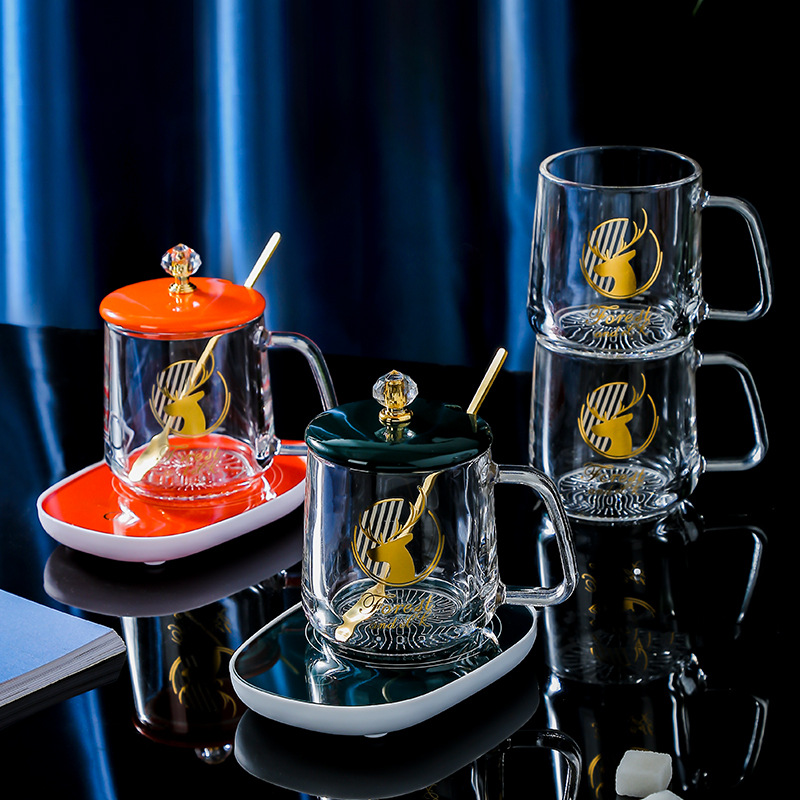 Insulated Coaster Water Cup Gift Glass Cup Set Wholesale Coffee Cup with Lid Constant Temperature Warm Mug Hot Sale