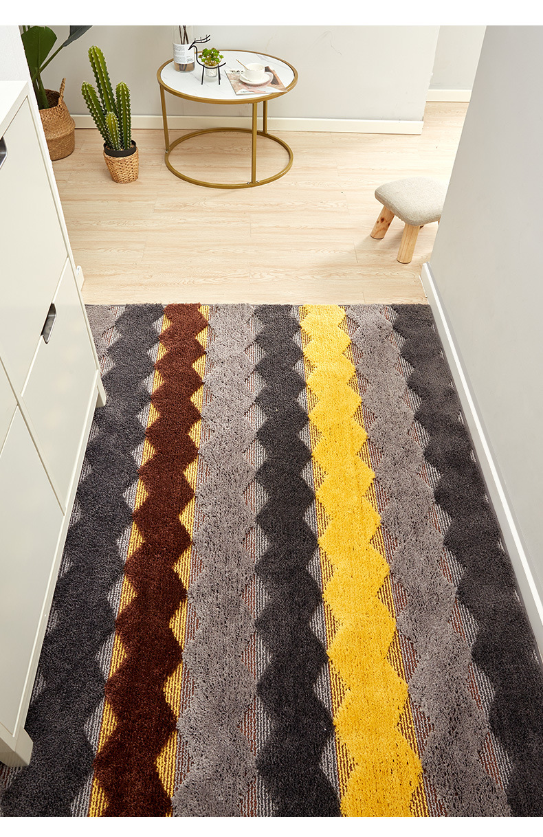 Amazon Bedroom Non-Slip Carpet Door Mat Cross-Border High and Low Plush Bathroom Door Bathtub Absorbent Floor Mat